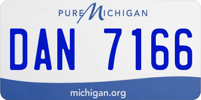 MI license plate DAN7166