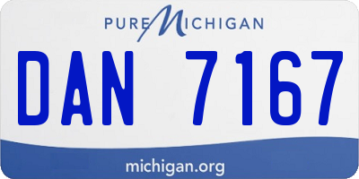 MI license plate DAN7167