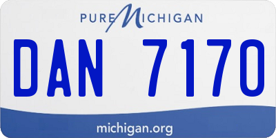 MI license plate DAN7170
