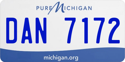 MI license plate DAN7172