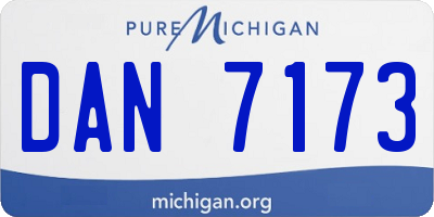 MI license plate DAN7173