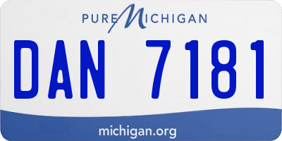 MI license plate DAN7181
