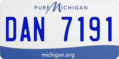MI license plate DAN7191