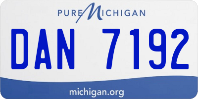 MI license plate DAN7192