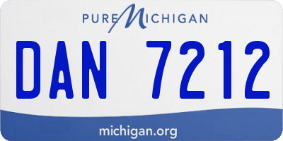 MI license plate DAN7212