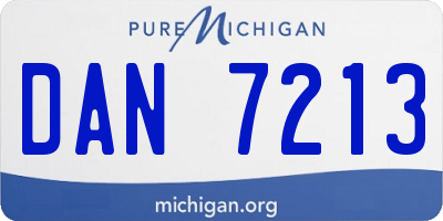 MI license plate DAN7213