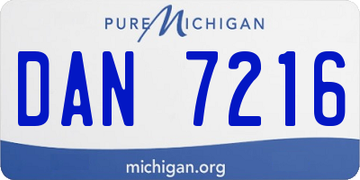 MI license plate DAN7216