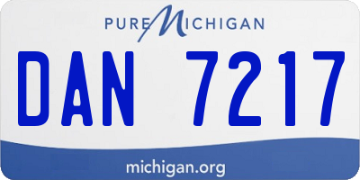 MI license plate DAN7217