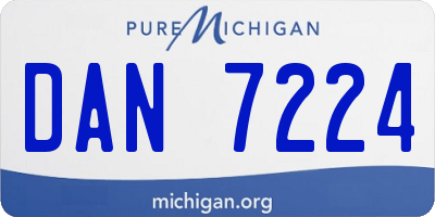 MI license plate DAN7224