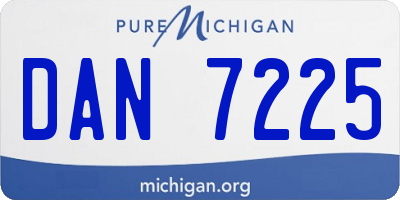 MI license plate DAN7225
