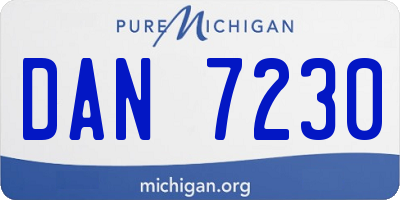 MI license plate DAN7230