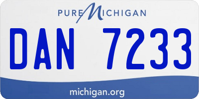 MI license plate DAN7233