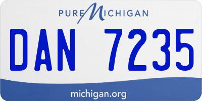 MI license plate DAN7235