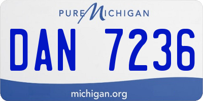 MI license plate DAN7236