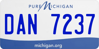 MI license plate DAN7237