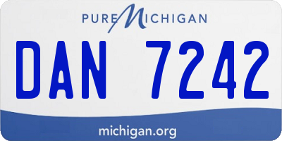 MI license plate DAN7242