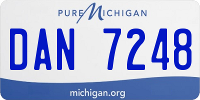 MI license plate DAN7248