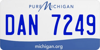 MI license plate DAN7249