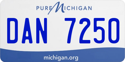 MI license plate DAN7250