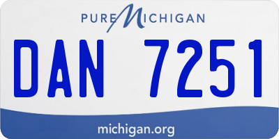 MI license plate DAN7251