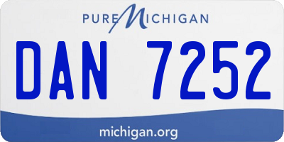 MI license plate DAN7252