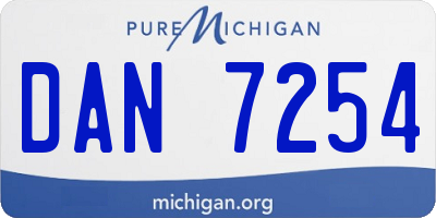 MI license plate DAN7254