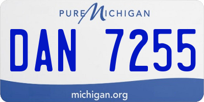 MI license plate DAN7255