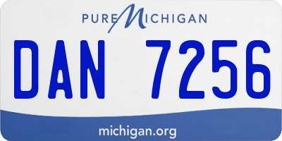 MI license plate DAN7256