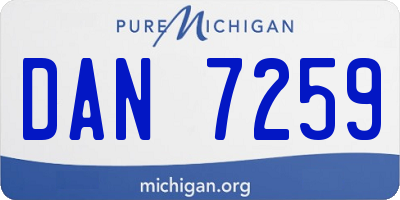MI license plate DAN7259