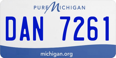 MI license plate DAN7261