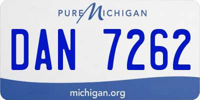MI license plate DAN7262
