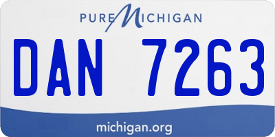 MI license plate DAN7263