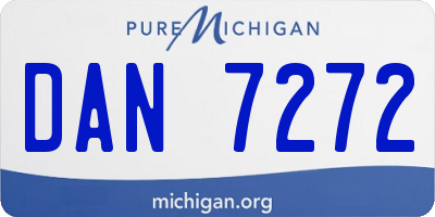 MI license plate DAN7272