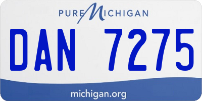 MI license plate DAN7275
