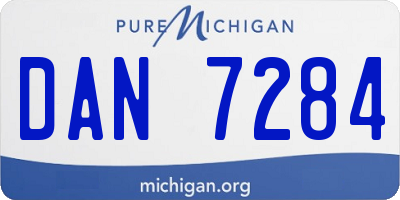 MI license plate DAN7284