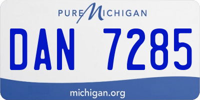 MI license plate DAN7285