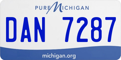 MI license plate DAN7287