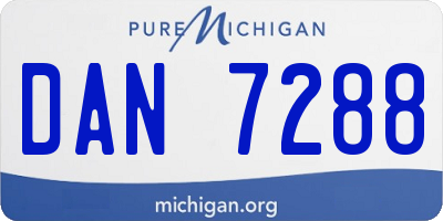 MI license plate DAN7288