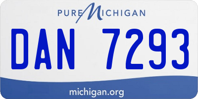 MI license plate DAN7293