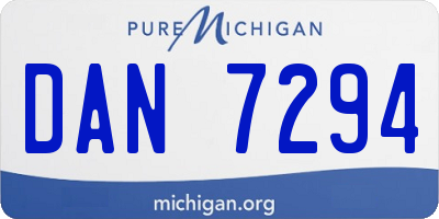 MI license plate DAN7294