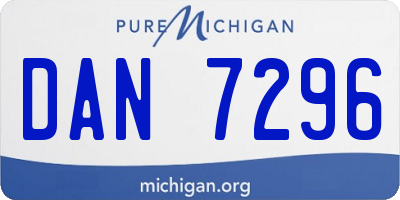 MI license plate DAN7296