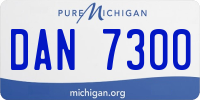 MI license plate DAN7300