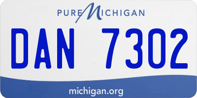 MI license plate DAN7302