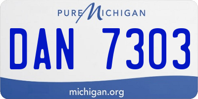 MI license plate DAN7303