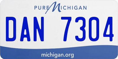 MI license plate DAN7304