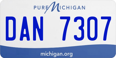 MI license plate DAN7307