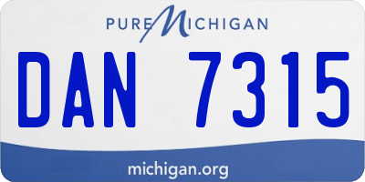 MI license plate DAN7315