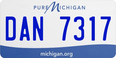 MI license plate DAN7317