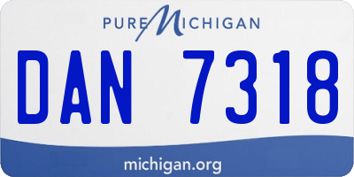 MI license plate DAN7318