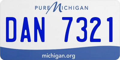 MI license plate DAN7321